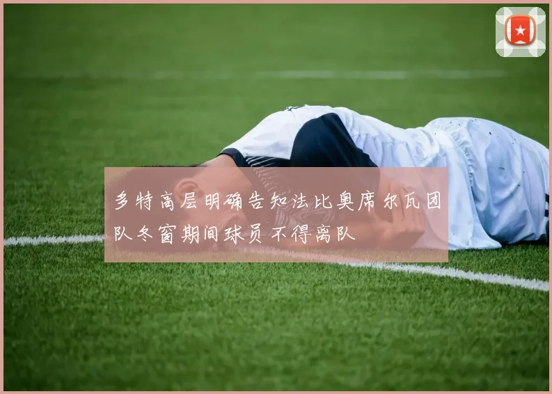 多特高层明确告知法比奥席尔瓦团队冬窗期间球员不得离队